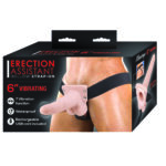 Erection Assistant Hollow Vibrating Strap-On 6 inch Flesh Pink - Image 4